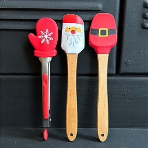 Mini Utensílios em Silicone Noel - 3 peças