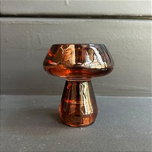 Castiçal Duplo Cogumelo Terracota