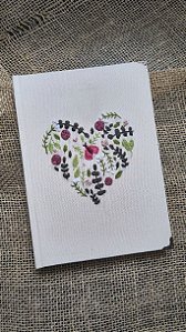 Caderno Coração Bordado Artesanal