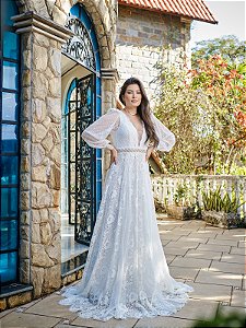 VESTIDO MIDI EM LAISE PARA CASAMENTO CIVIL, BATIZADO, CULTO ECUMÊNICO, -  Malva Charme