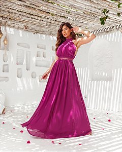 VESTIDO MIDI EM LAISE COM LAÇO PARA CASAMENTO CIVIL, BATIZADO