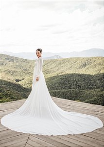 CAUDA PUREZA REMOVÍVEL PARA VESTIDO DE NOIVA