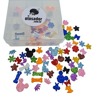 Kit Adesivos Pet Glitter OTosador - caixa com 50un
