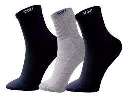Kit 3 Pares de Meias Algodão Masculino (preto, branco, azul ou cinza)