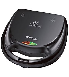 Sanduicheira Fast Grill e Sandwich Mondial S-12 750W - Preta