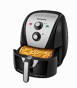 Fritadeira Elétrica Sem Óleo Air Fryer Mondial AFN-60 6L - Preta/Inox