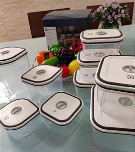 Kit de Potes Plásticos Electrolux 8 peças- Cinza