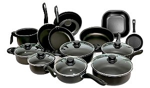 Conjunto de Panelas Dinox 13 Peças Teflon Antiaderente Tampa De Vidro