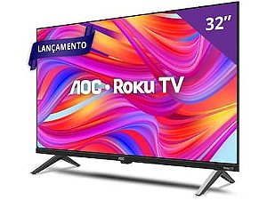 Smart TV 32" AOC série 5045 32S5045/78G Wi-Fi Bluetooth 3 HDMI 1 USB