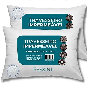 Travesseiro Antialergico Impermeável 50x70 Lavável