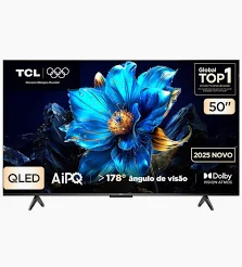 Smart TV 50" TCL 4K UHD QLED 50P7K Google TV AiPQ Google Assistente 3 HDMI