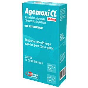 Agemoxi 250 mg Para Cães e Gatos - 10 Comprimidos