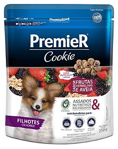 Biscoito Premier Cookie Para Cães Filhotes Sabor Frutas Vermelhas e Aveia - 250 g