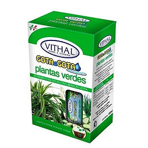 Fertilizante Líquido Vithal Gota a Gota Para Plantas Verdes - 6 Ampolas
