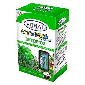 Fertilizante Líquido Vithal Gota a Gota Para Temperos - 6 Ampolas