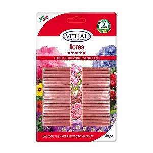 Fertilizante Vithal Bastonete Para Flores - 30 Bastonetes