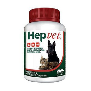 Hepvet Para Cães e Gatos - 30 Comprimidos