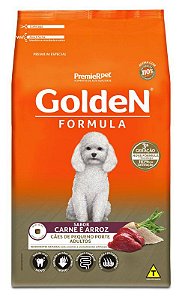 Ração Golden Fórmula Mini Bits Para Cães Adultos Porte Pequeno Sabor Carne e Arroz