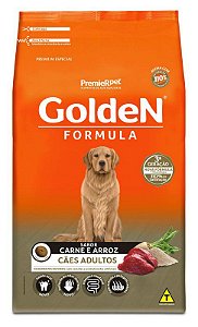 Ração Golden Fórmula Para Cães Adultos Sabor Carne e Arroz