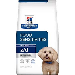 Ração Hills Prescription Diet Z/D Pedaços Pequenos Para Cães Adultos de Porte Pequeno - Alergia Alimentares e da Pele - 3.17 Kg