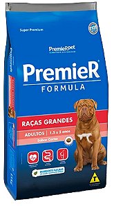 Ração Premier Fórmula Raças Grandes Para Cães Adultos Porte Grande Sabor Carne - 15 Kg