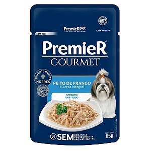 Sachê Premier Gourmet Para Cães Adultos de Porte Pequeno Sabor Peito de Frango e Arroz Integral - 85 g
