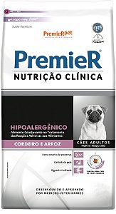 Ração Premier Nutrição Clínica Hipoalergênico Para Cães Adultos de Porte Pequeno Sabor Cordeiro e Arroz