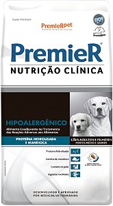 Ração Premier Nutrição Clínica Hipoalergênico Para Cães Adultos Porte Médio e Grande Sabor Proteína Hidrolisada e Mandioca - 10.1 Kg