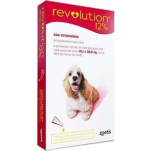 Antipulgas Revolution 12% Para Cães de 10,1 a 20 Kg