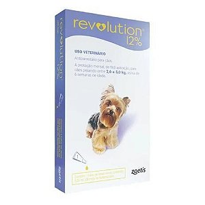 Antipulgas Revolution 12% Para Cães de 2,6 a 5 Kg