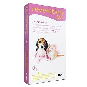 Antipulgas Revolution 6% Para Cães e Gatos Filhotes Até Até 2,5 Kg - 1 Pipeta