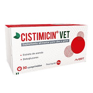 Suplemento Cistimicin Vet Para Cães e Gatos - 30 Comprimidos