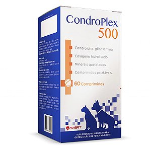 Suplemento Condroplex 500 Para Cães e Gatos - 60 Comprimidos