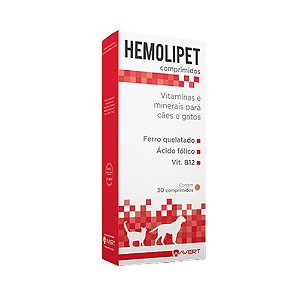 Suplemento Hemolipet Para Cães e Gatos - 30 Comprimidos
