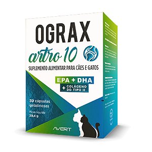 Suplemento Ograx Artro 10 Para Cães e Gatos - 30 Cápsulas