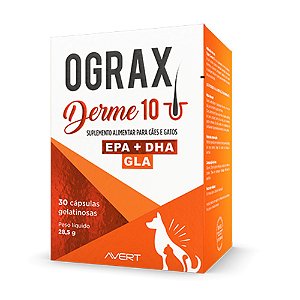Suplemento Ograx Derme 10 Para Cães e Gatos - 30 Cápsulas