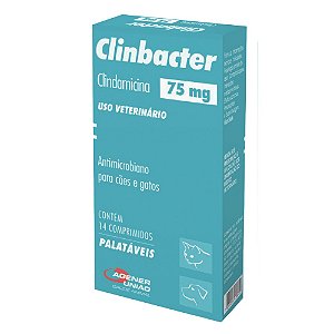 Clinbacter 75 mg Para Cães e Gatos - 14 Comprimidos