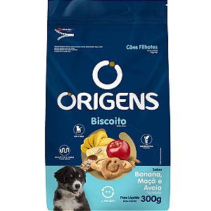 Biscoito Origens Para Cães Filhotes Sabor Banana, Maçã e Aveia - 300 g