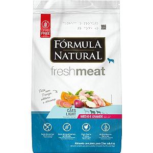 Ração Adimax Pet Fórmula Natural Fresh Meat Light Para Cães Adultos Porte Médio e Grande