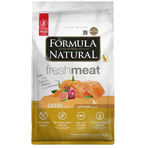 Ração Fórmula Natural Fresh Meat Para Gatos Adultos Castrados Sabor Salmão