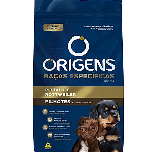 Ração Origens Pit Bull e Rottweiler Para Cães Filhotes - 15 Kg