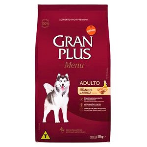 Ração Granplus Menu Para Cães Adultos Médio e Grande Sabor Frango e Arroz