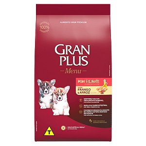 Ração Granplus Menu Para Cães Filhotes Mini e Pequeno Sabor Frango e Arroz