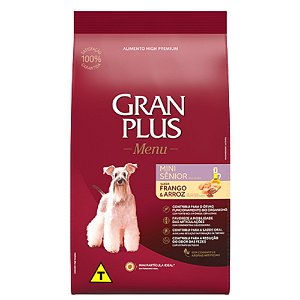 Ração Granplus Menu Sênior Para Cães Mini e Pequeno Sabor Frango e Arroz