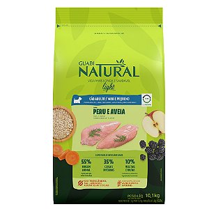 Ração Guabi Natural Light Para Cães Adultos Porte Mini e Pequeno Sabor Peru e Aveia