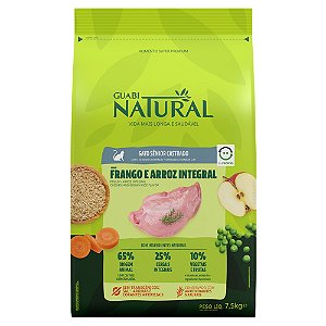 Ração Guabi Natural Sênior Para Gatos Sabor Frango e Arroz