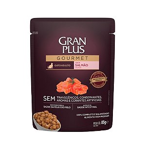 Sachê Granplus Gourmet Para Gatos Adultos Sabor Salmão - 85 g