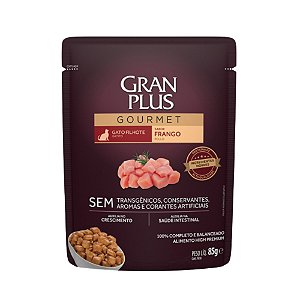 Sachê Granplus Gourmet Para Gatos Filhotes Sabor Frango - 85 g