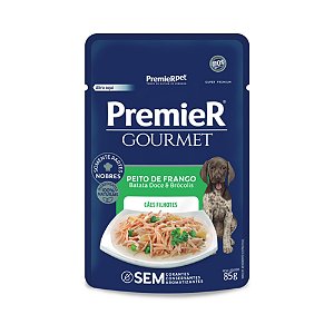 Sachê Premier Gourmet Para Cães Filhotes Sabor Peito de Frango, Batata Doce e Brócolis - 85 g