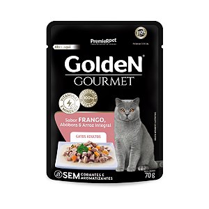 Sachê Golden Gourmet Para Gatos Adultos Sabor Frango, Abóbora e Arroz Integral - 70 g